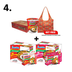 Merchandise Bundle Indomie Cup Noodles + 2 Boxes of Indomie (2 x 30 Packs) - FREE INDOMIE ORANGE FOLDABLE BAG