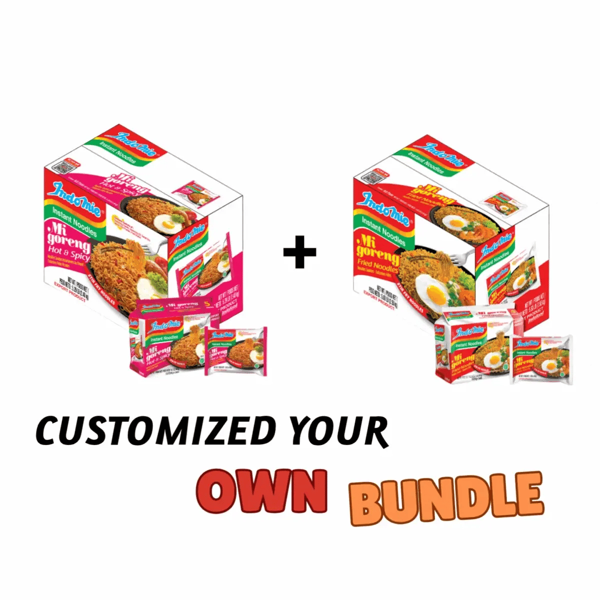 Customized Bundle Indomie Mi Goreng Hot & Spicy Instant Noodles - 30 Packs