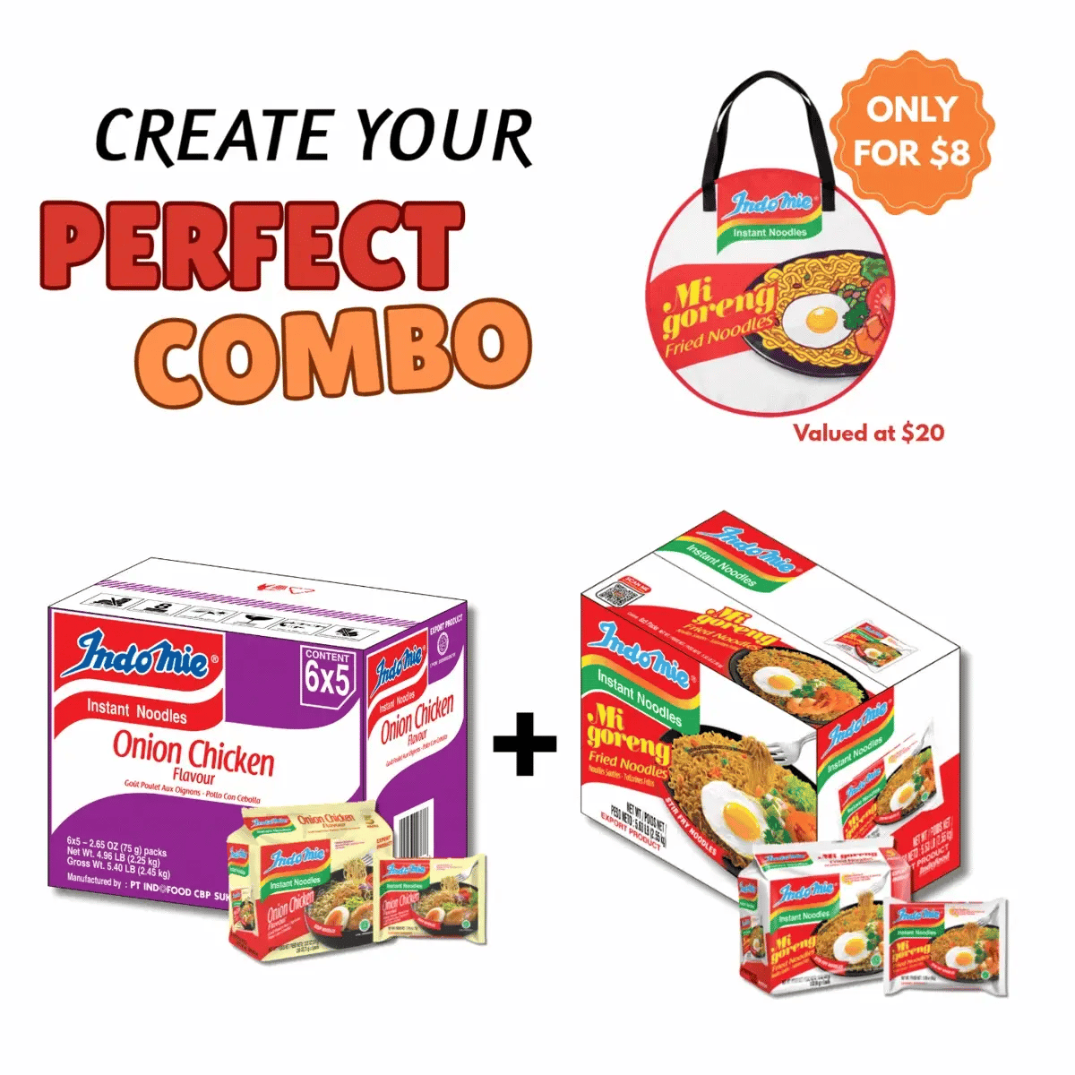 Merchandise Bundle Indomie Onion Chicken Flavor Instant Noodles - 30 Packs
